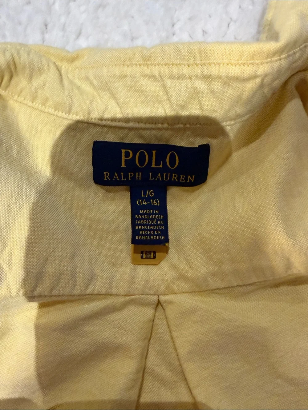 Polo by Ralph Lauren Pale Yellow Button-Down Oxford Shirt